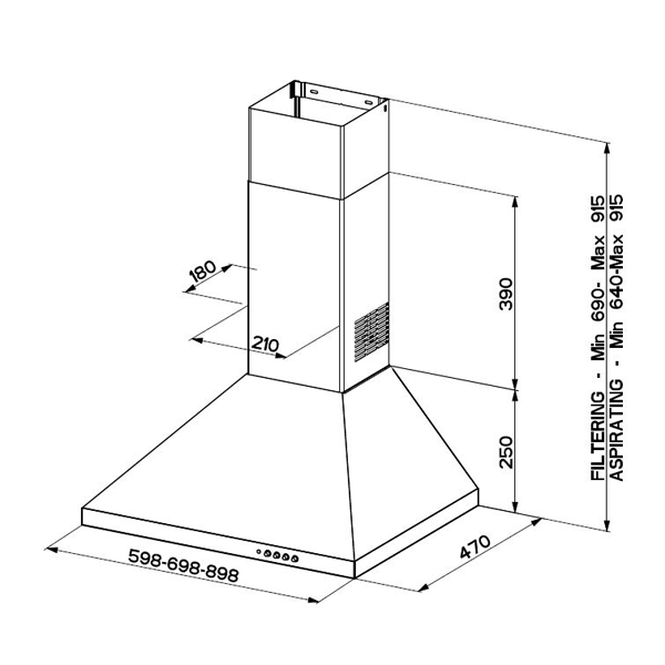 
	Hotte décorative Beko CWB6441XNH – 60 cm