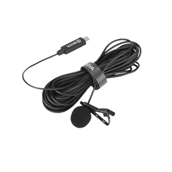 
	Micro Cravate BOYA BY-M3 – USB-C, condensateur omnidirectionnel, câble long pour enregistrement mobile
