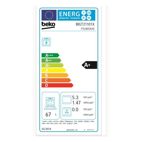 
	Four encastrable Mixte  Beko BIGT21101X – 67L