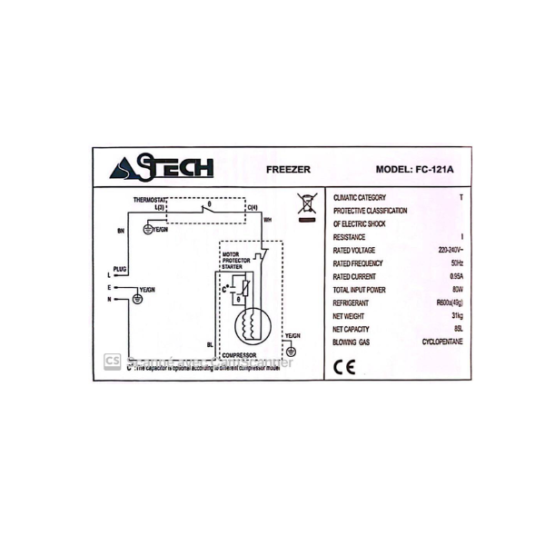 
	Congélateur bar Astech FC-121 – 102 L-4T