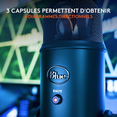 
	Micro à 3 capsules Logitech Blue Yeti USB
