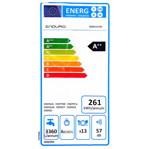 
	Lave-vaisselle Enduro DWX1413S – 13 couverts