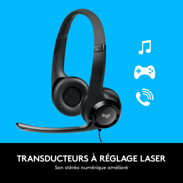 
	Casque USB Logitech H390 – Son Stéréo Numérique & Micro Antiparasite pour PC/Mac