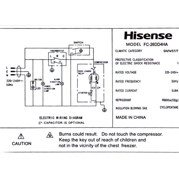
	Congélateur horizontal Hisense FC-26DD –  205L