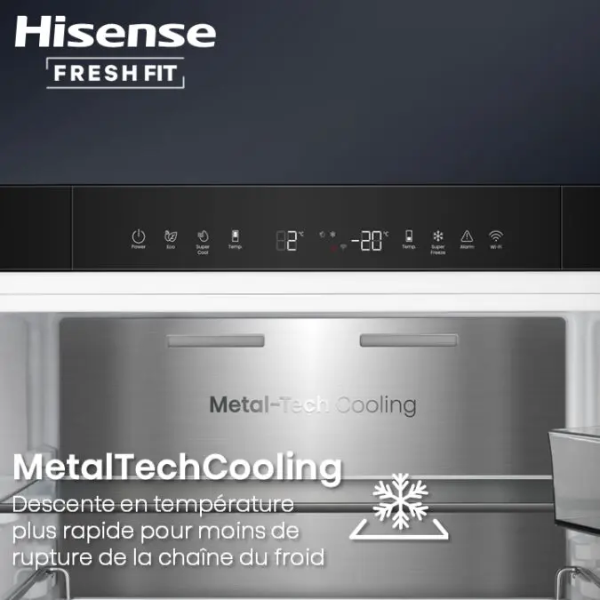 
	Congélateur Vertical Hisense FT5K310GSFC – 312L, 4 tiroirs,  No Frost, Inverter, Connecté WiFi & FreshFit