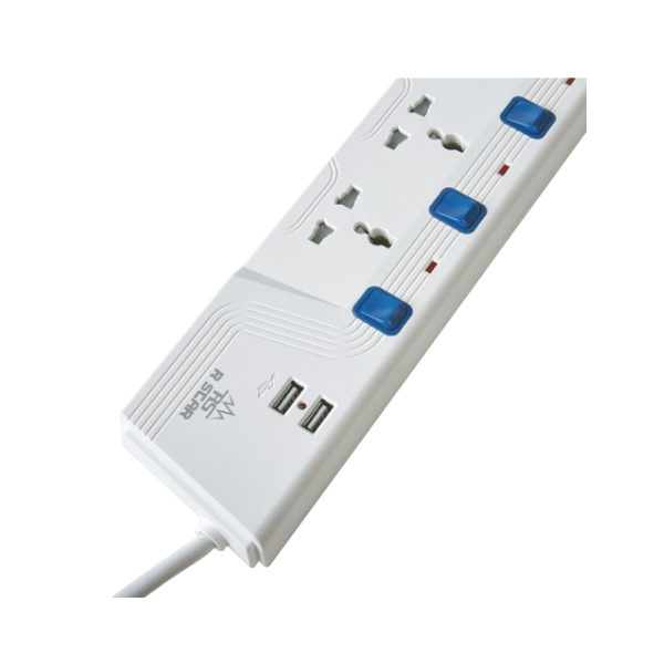 
	Rallonge électrique-R SCAR RS-713USB (3M) –  avec ports USB intégrés