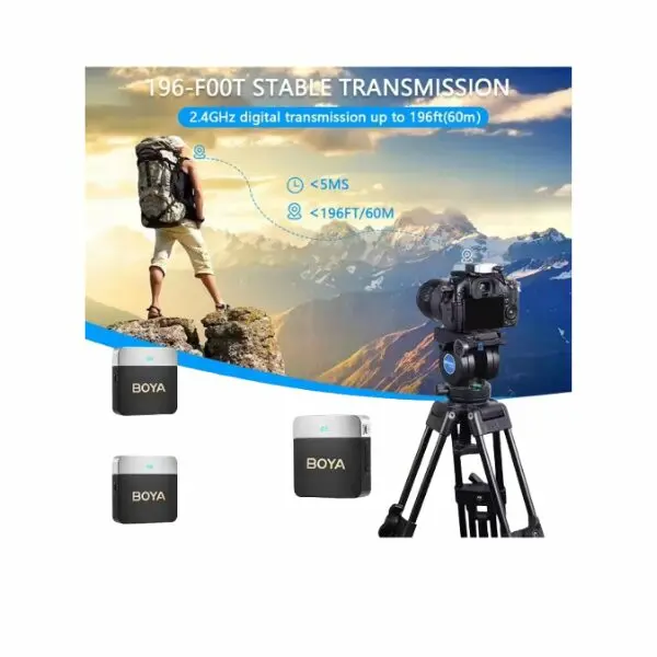 
	BOYA BY‑M1V3 – Micro cravate sans fil USB‑C pour 1 personne, omnidirectionnel, portée > 60 m