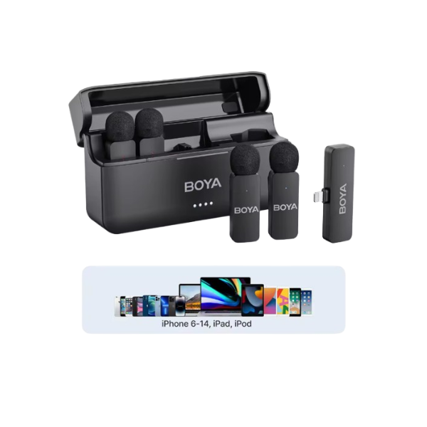
	BOYA BY‑V4D – Micro cravate sans fil Lightning pour 4 personnes, ultracompact, portée 200 m