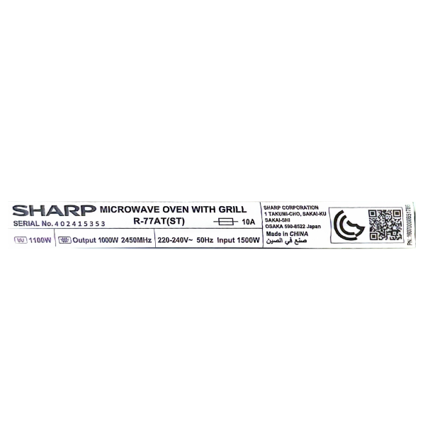 
	Four Micro-ondes Sharp R-77AT(ST) – 34L