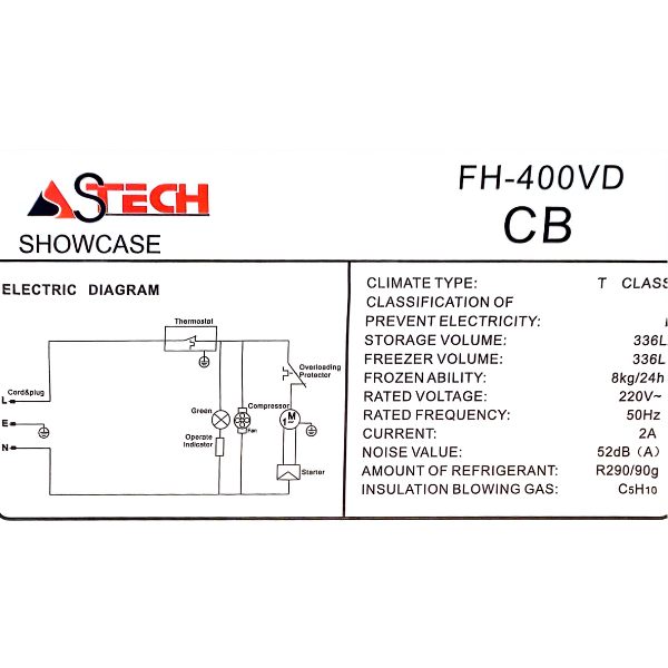 
	Congélateur vitrine horizontal Astech FH-400 – 336 L