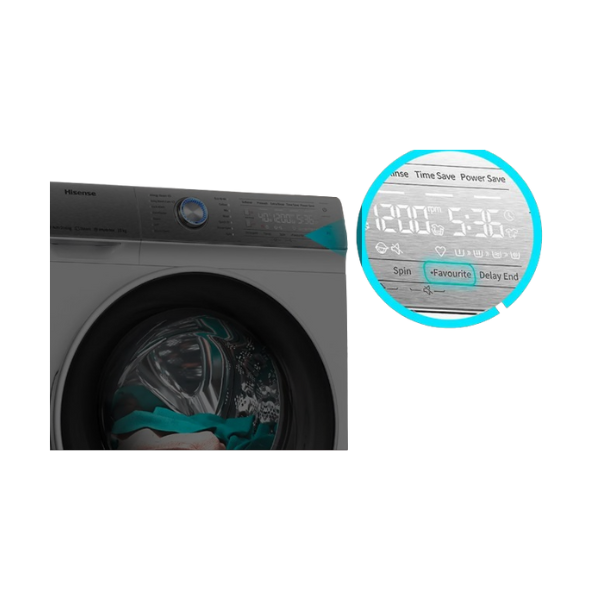 
	Machine à laver Hisense WFQP8014EVMT – 8kg (Inverter)