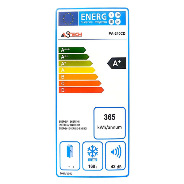 
	Congélateur Vertical ASTECH PA240S /CD- 240L-8T(Plaque alu)