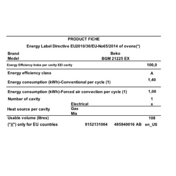 
	Cuisinière à Mixte Beko BBGM21225EX-6 Feux -90×60( 4 Feux à Gaz , 2 Foyers électriques & Four électrique  )