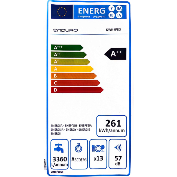 
	Lave-vaisselle Enduro DWAI14FDX – 13 couverts