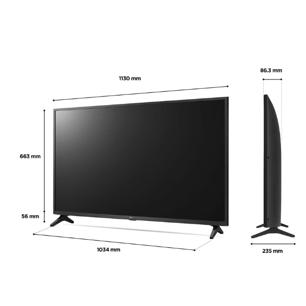 
	Téléviseur LG 55″ UQ75- Smart TV – UHD 4K-WebOS
