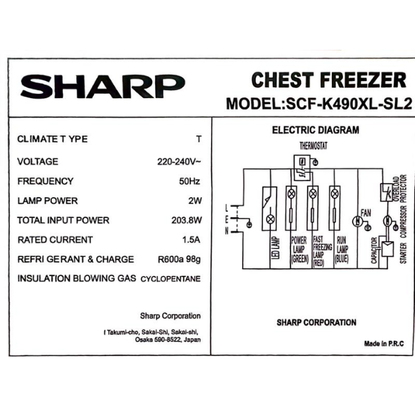 
	Congélateur horizontal Sharp SCF-K490X – 490L