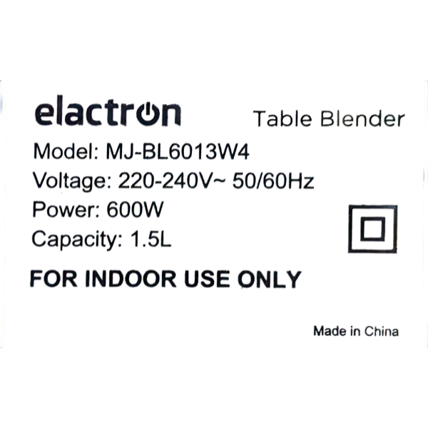 
	Blender Elactron MJ‑BL6013W4 – 1,5 Litre, 600 W