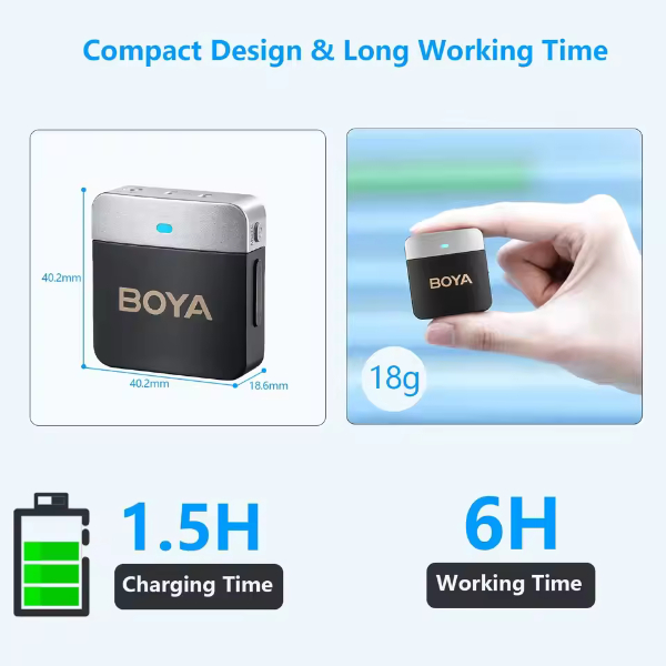 
	BOYA BY‑M1V4 – Micro cravate sans fil USB‑C pour 2 personnes, omnidirectionnel, 2,4 GHz