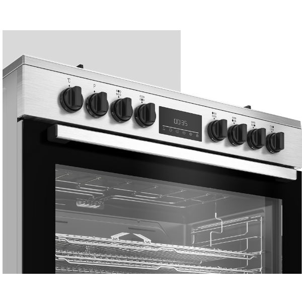 
	Cuisinière à Mixte Beko BBGM21225EX-6 Feux -90×60( 4 Feux à Gaz , 2 Foyers électriques & Four électrique  )