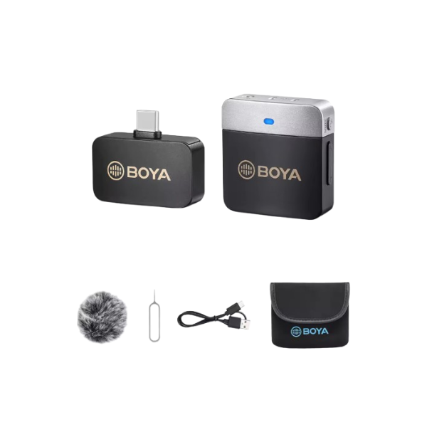 
	BOYA BY‑M1V3 – Micro cravate sans fil USB‑C pour 1 personne, omnidirectionnel, portée > 60 m
