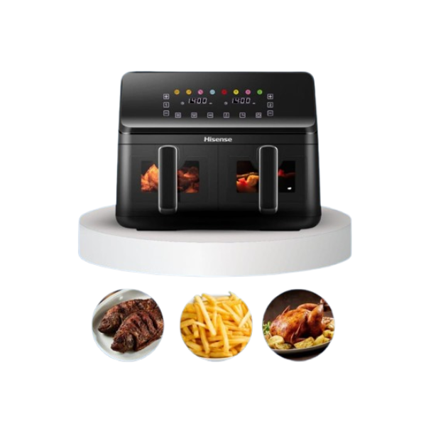 
	Air fryer – Friteuse à air Hisense H08AFBK2S1 – 4+4L – 2700W – Double panier