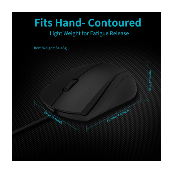 
	Souris filaire Rapoo N1600 Silent
