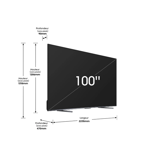 
	Téléviseur Hisense 100″ 100U7K Smart Tv 4K -Vidaa (ULED-QUANTUM)