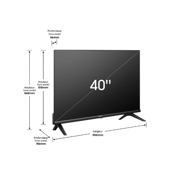 
	Téléviseur Hisense 40″ 40A4K Smart Tv -Vidaa U