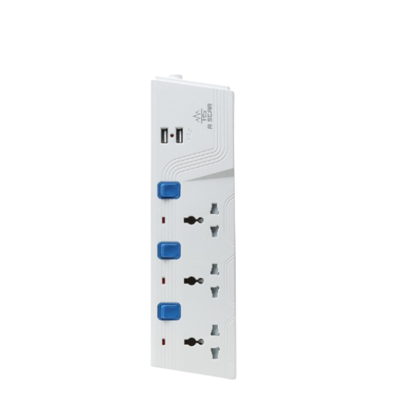 
	Rallonge électrique-R SCAR RS-713USB (3M) –  avec ports USB intégrés